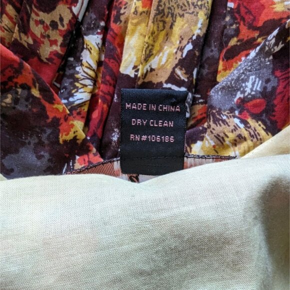 Trashy Diva by Candice‎ Gwinn Warm Watercolor orange gold pleated Dress 8 - Picture 12 of 16